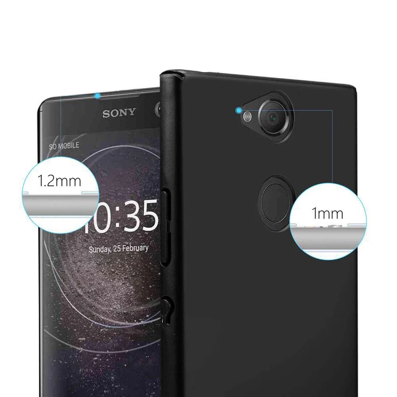 Cadorabo Hülle kompatibel mit Sony Xperia XA2 Hard Case Schutzhülle in Metall Optik gegen Kratzer und Stöße