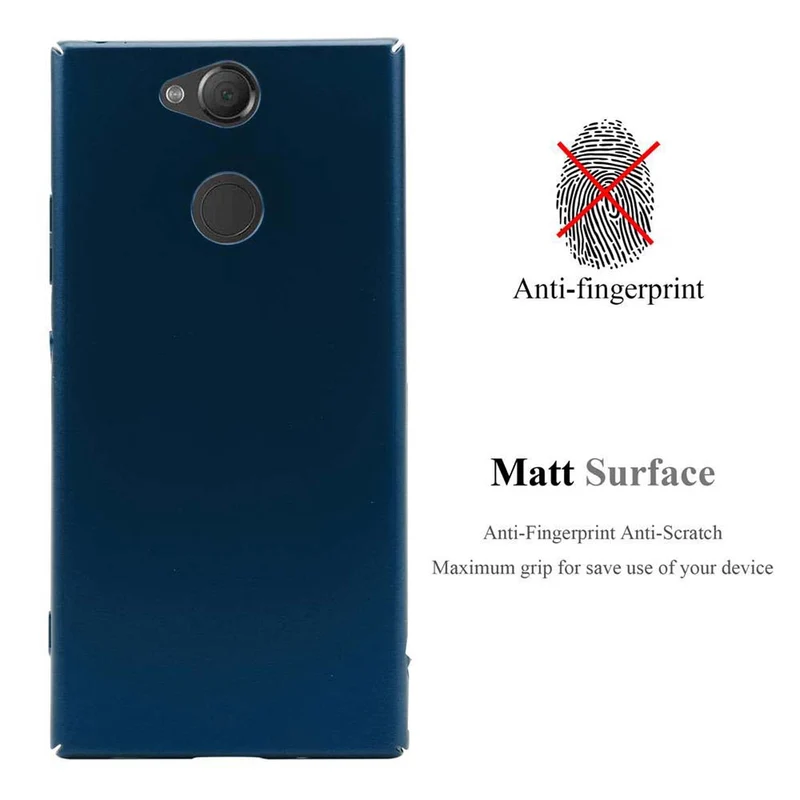 Cadorabo Hülle kompatibel mit Sony Xperia XA2 Hard Case Schutzhülle in Metall Optik gegen Kratzer und Stöße