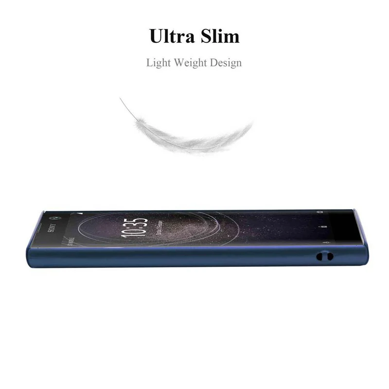 Cadorabo Hülle kompatibel mit Sony Xperia XA2 Hard Case Schutzhülle in Metall Optik gegen Kratzer und Stöße