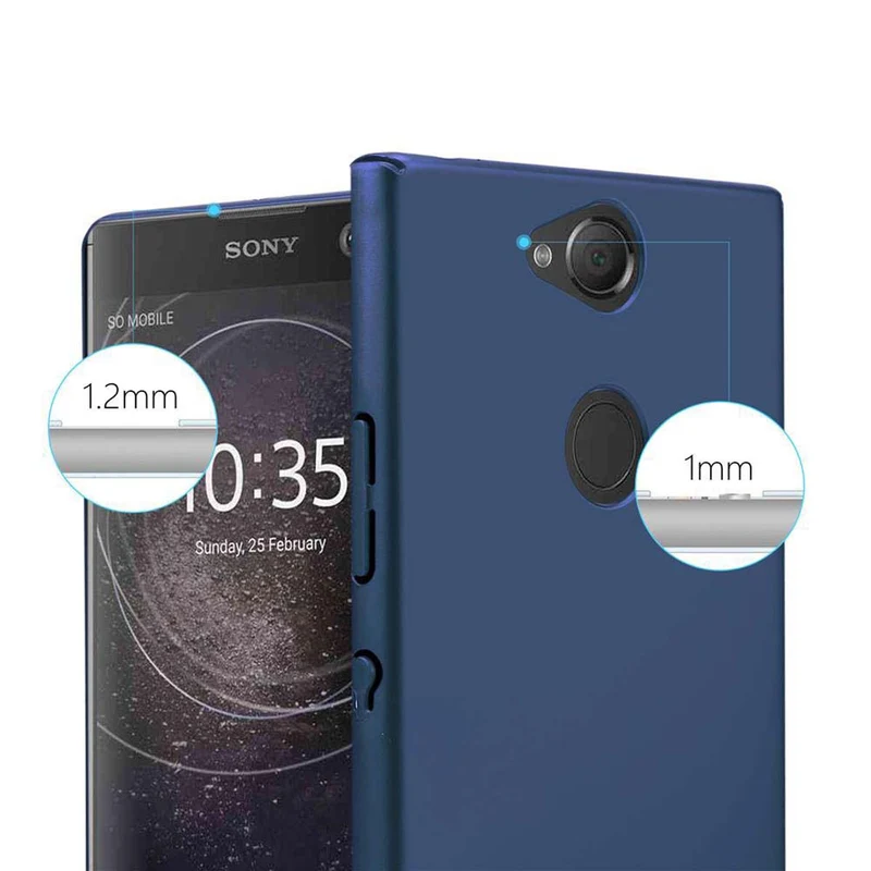 Cadorabo Hülle kompatibel mit Sony Xperia XA2 Hard Case Schutzhülle in Metall Optik gegen Kratzer und Stöße