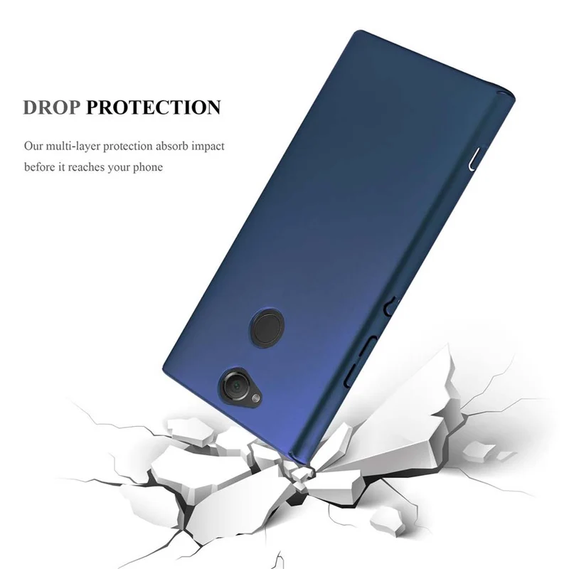 Cadorabo Hülle kompatibel mit Sony Xperia XA2 Hard Case Schutzhülle in Metall Optik gegen Kratzer und Stöße