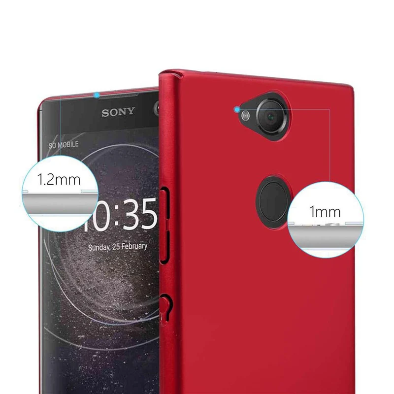 Cadorabo Hülle kompatibel mit Sony Xperia XA2 Hard Case Schutzhülle in Metall Optik gegen Kratzer und Stöße