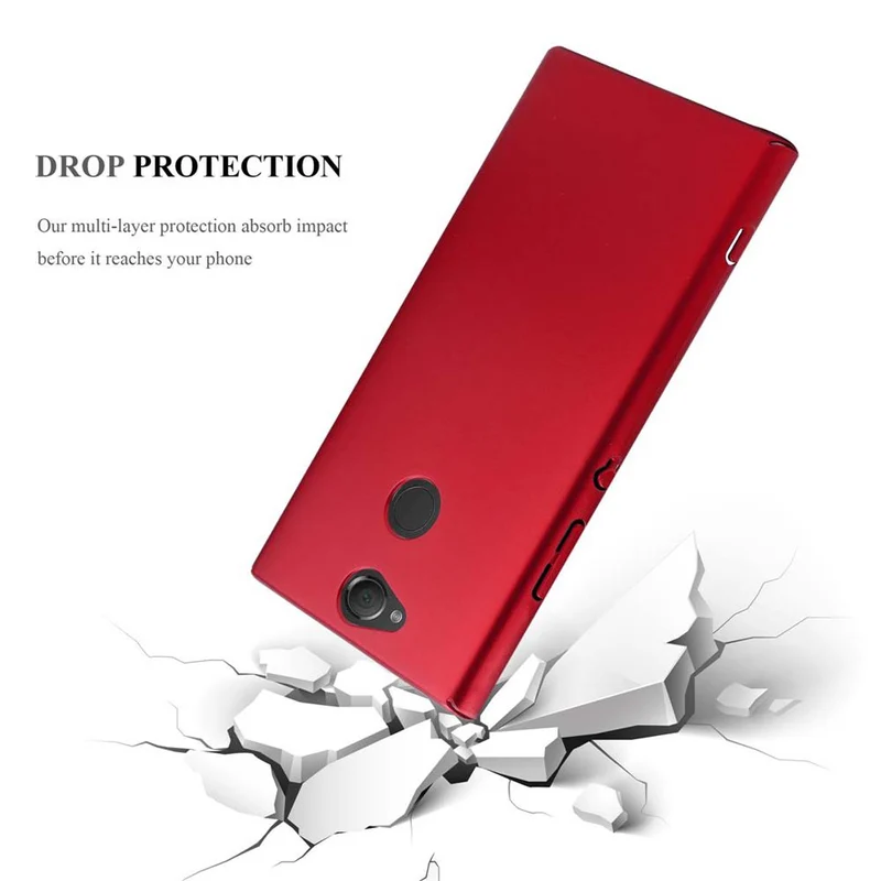Cadorabo Hülle kompatibel mit Sony Xperia XA2 Hard Case Schutzhülle in Metall Optik gegen Kratzer und Stöße