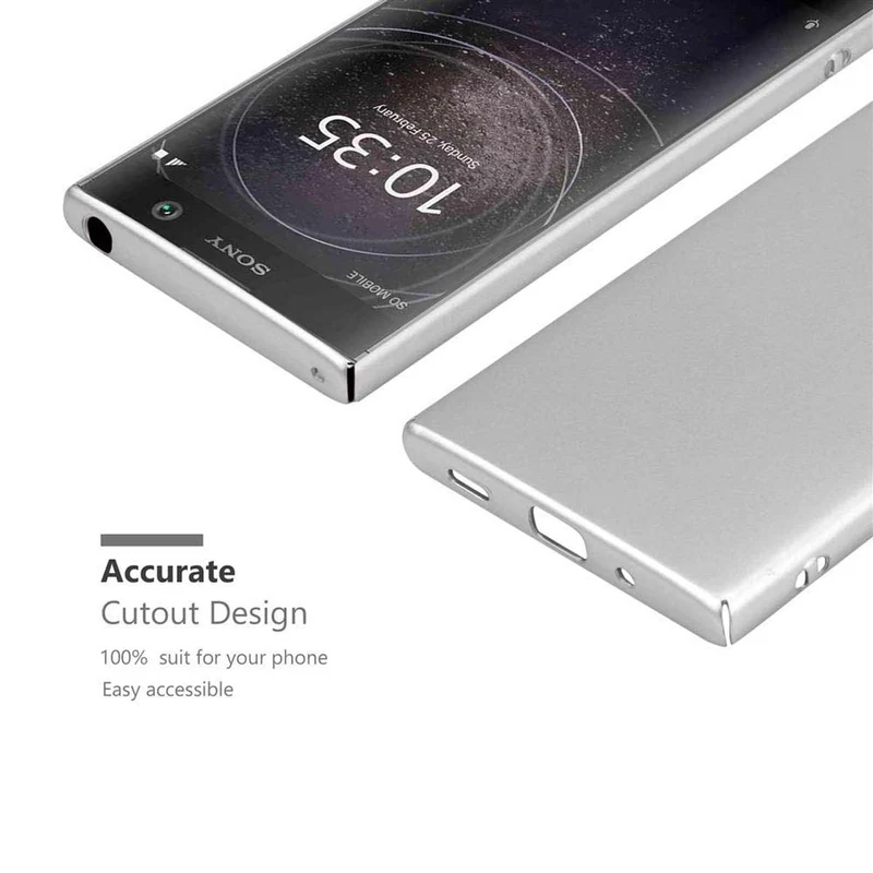 Cadorabo Hülle kompatibel mit Sony Xperia XA2 Hard Case Schutzhülle in Metall Optik gegen Kratzer und Stöße