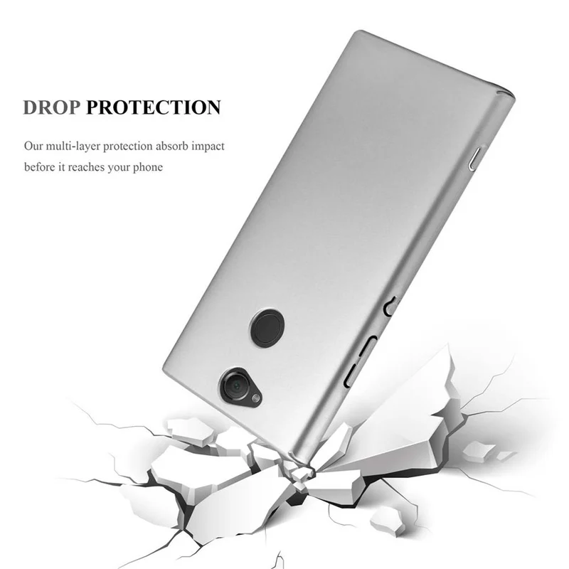 Cadorabo Hülle kompatibel mit Sony Xperia XA2 Hard Case Schutzhülle in Metall Optik gegen Kratzer und Stöße