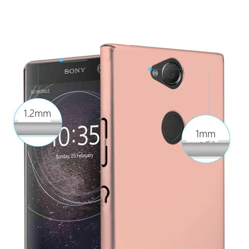 Cadorabo Hülle kompatibel mit Sony Xperia XA2 Hard Case Schutzhülle in Metall Optik gegen Kratzer und Stöße