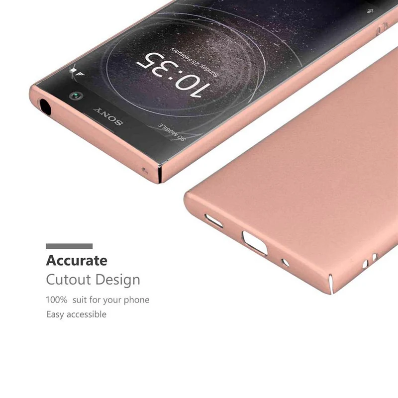 Cadorabo Hülle kompatibel mit Sony Xperia XA2 Hard Case Schutzhülle in Metall Optik gegen Kratzer und Stöße