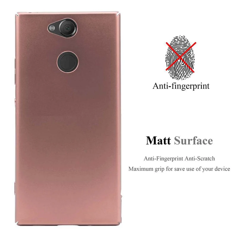 Cadorabo Hülle kompatibel mit Sony Xperia XA2 Hard Case Schutzhülle in Metall Optik gegen Kratzer und Stöße