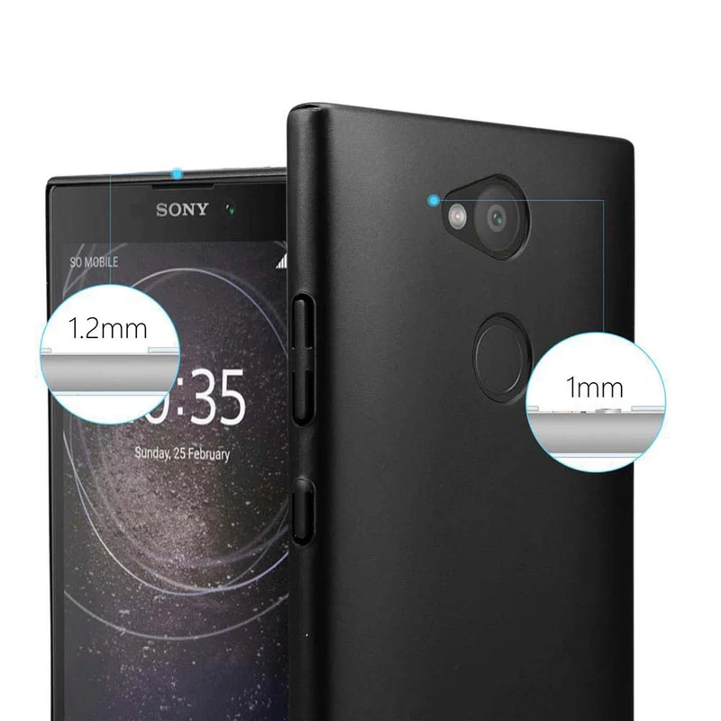 Cadorabo Hülle kompatibel mit Sony Xperia L2 Hard Case Schutzhülle in Metall Optik gegen Kratzer und Stöße