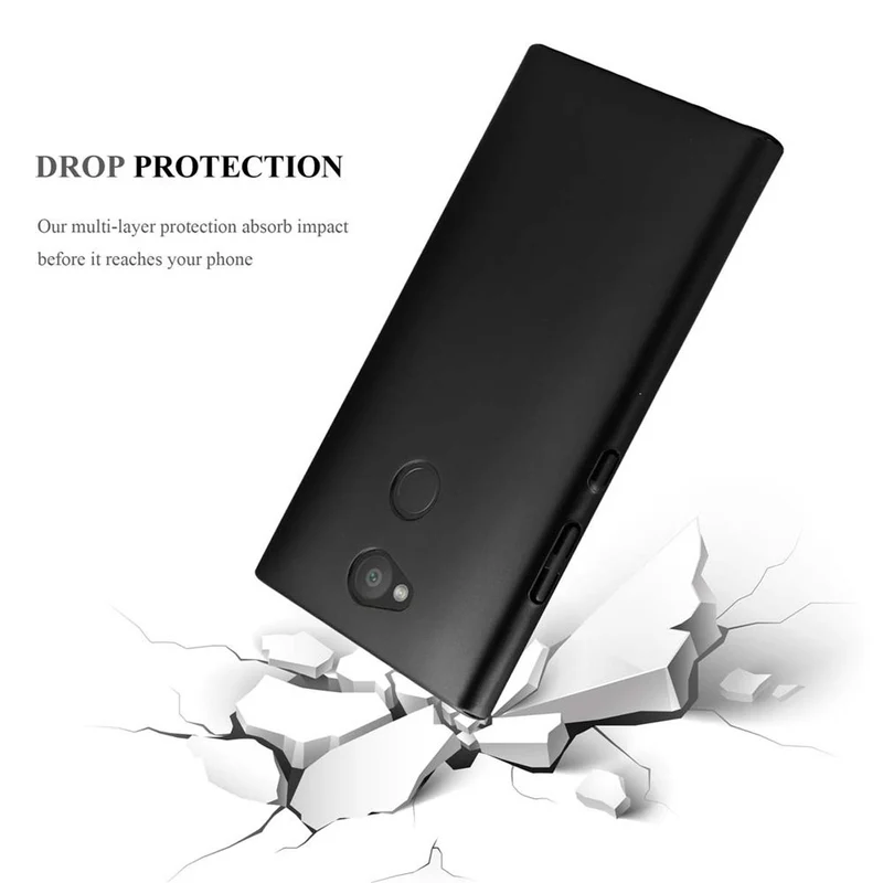 Cadorabo Hülle kompatibel mit Sony Xperia L2 Hard Case Schutzhülle in Metall Optik gegen Kratzer und Stöße