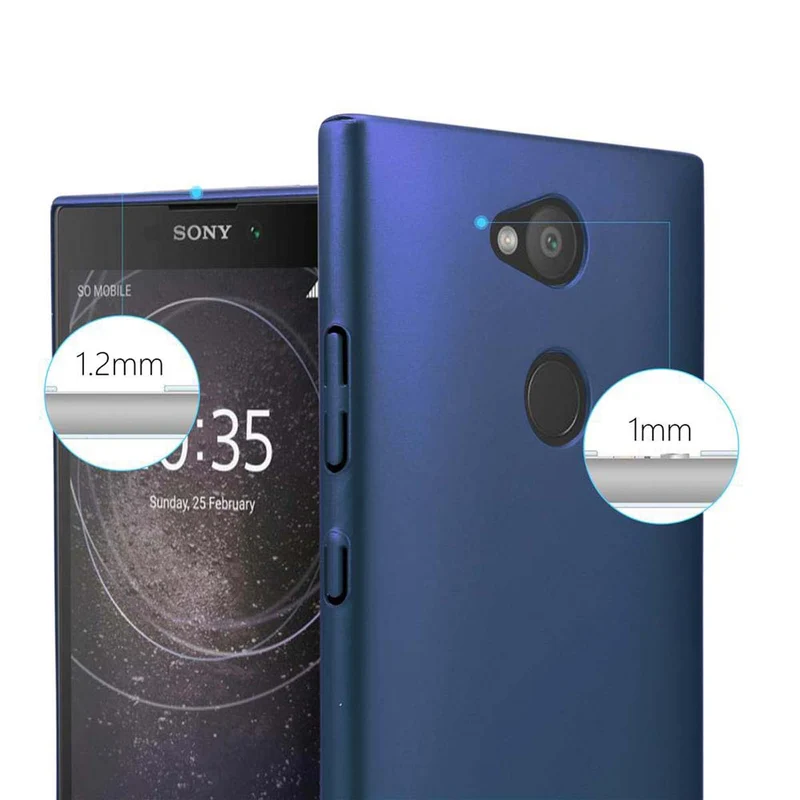 Cadorabo Hülle kompatibel mit Sony Xperia L2 Hard Case Schutzhülle in Metall Optik gegen Kratzer und Stöße