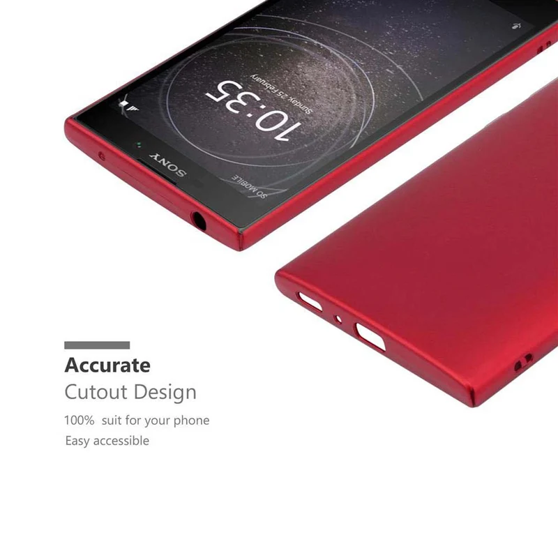 Cadorabo Hülle kompatibel mit Sony Xperia L2 Hard Case Schutzhülle in Metall Optik gegen Kratzer und Stöße