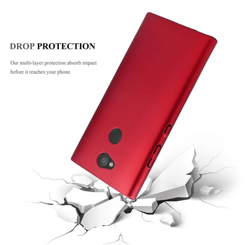 Cadorabo Hülle kompatibel mit Sony Xperia L2 Hard Case Schutzhülle in Metall Optik gegen Kratzer und Stöße