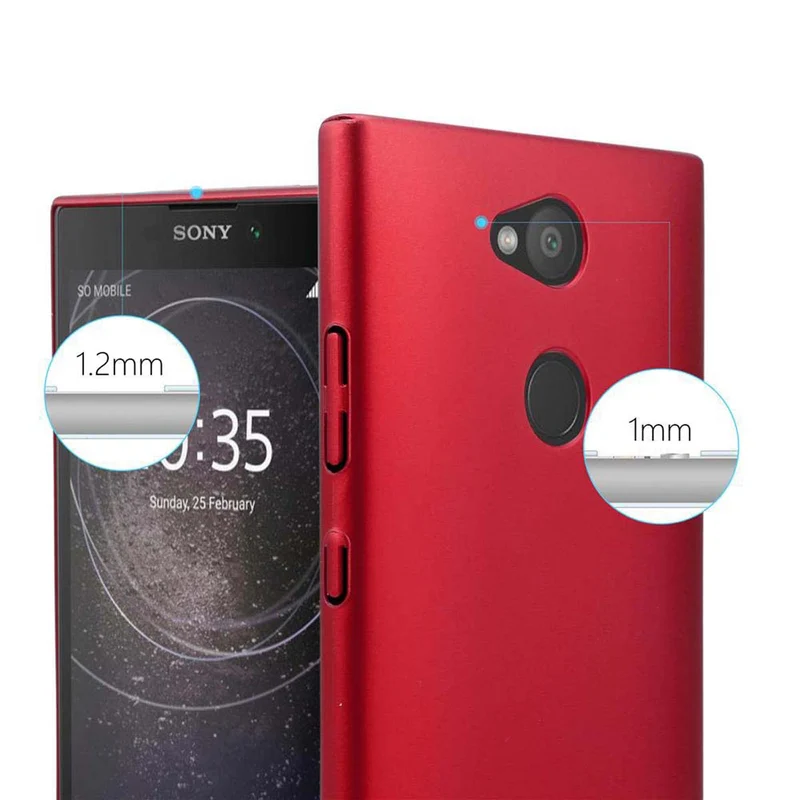 Cadorabo Hülle kompatibel mit Sony Xperia L2 Hard Case Schutzhülle in Metall Optik gegen Kratzer und Stöße