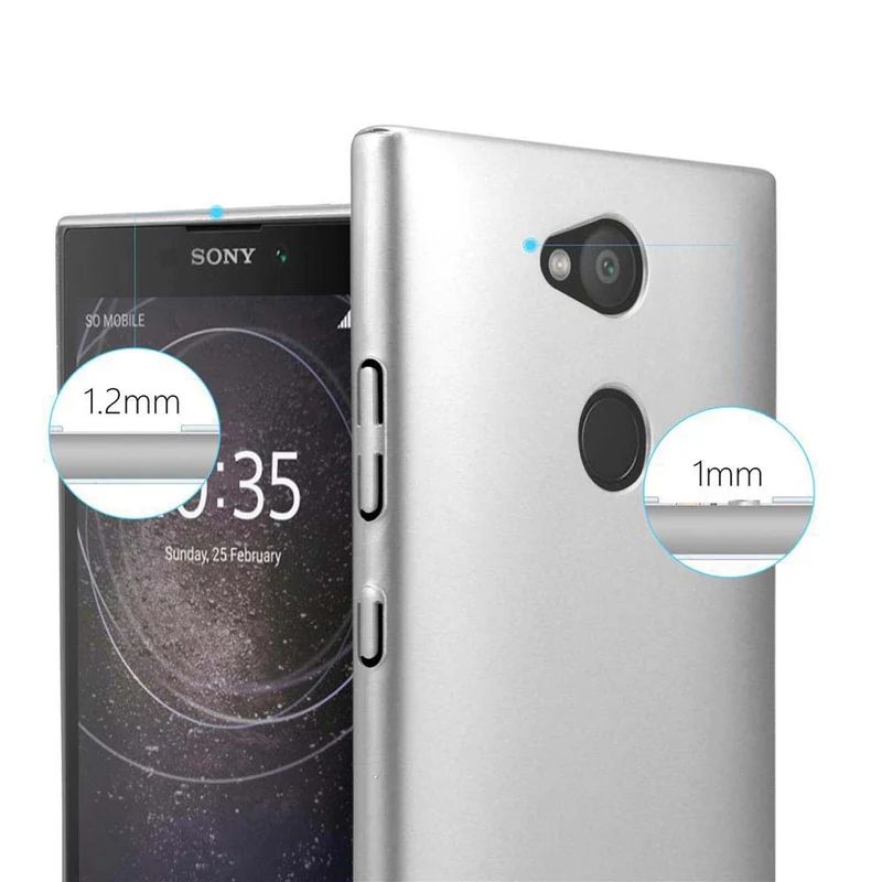 Cadorabo Hülle kompatibel mit Sony Xperia L2 Hard Case Schutzhülle in Metall Optik gegen Kratzer und Stöße
