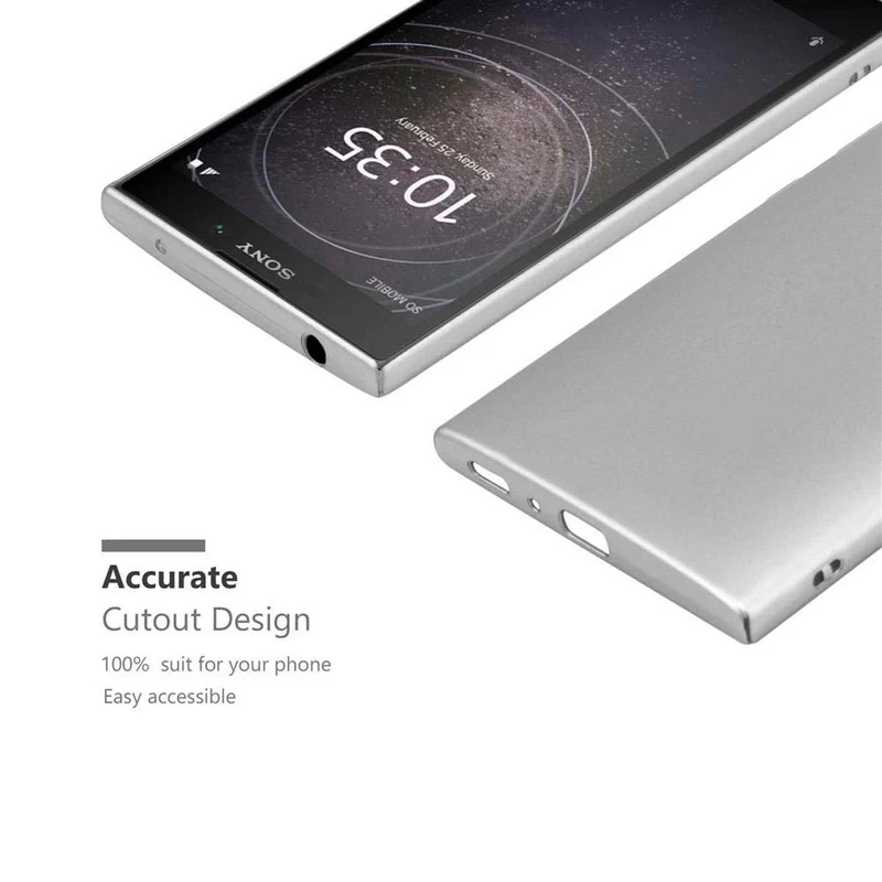 Cadorabo Hülle kompatibel mit Sony Xperia L2 Hard Case Schutzhülle in Metall Optik gegen Kratzer und Stöße