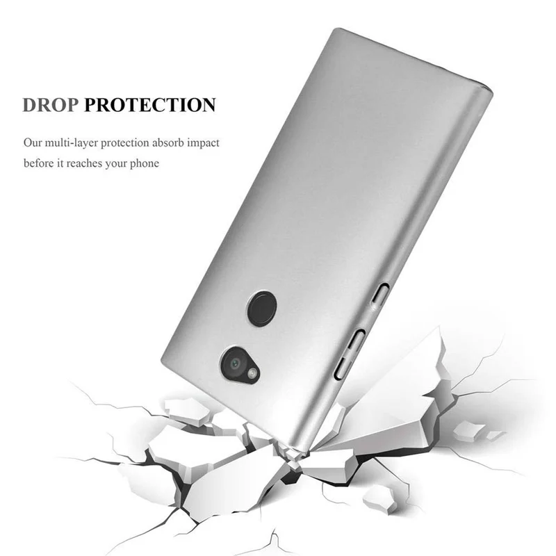 Cadorabo Hülle kompatibel mit Sony Xperia L2 Hard Case Schutzhülle in Metall Optik gegen Kratzer und Stöße