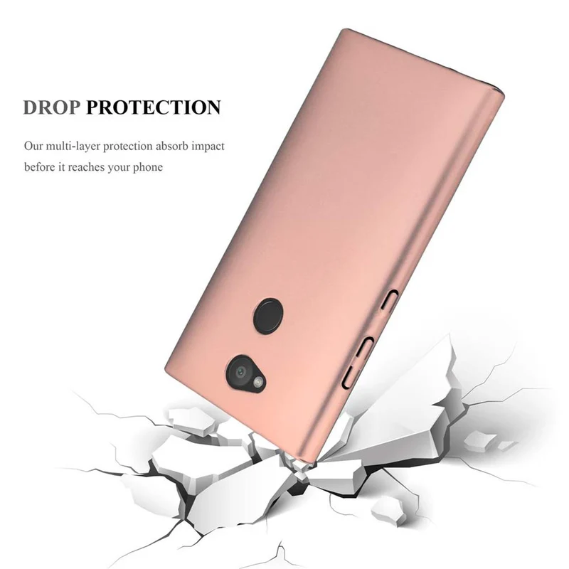 Cadorabo Hülle kompatibel mit Sony Xperia L2 Hard Case Schutzhülle in Metall Optik gegen Kratzer und Stöße