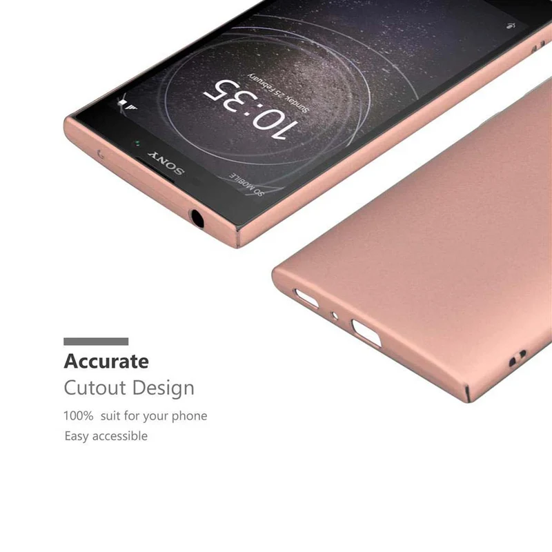 Cadorabo Hülle kompatibel mit Sony Xperia L2 Hard Case Schutzhülle in Metall Optik gegen Kratzer und Stöße