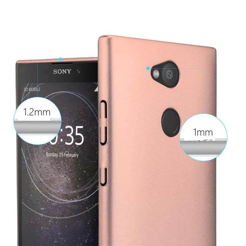 Cadorabo Hülle kompatibel mit Sony Xperia L2 Hard Case Schutzhülle in Metall Optik gegen Kratzer und Stöße