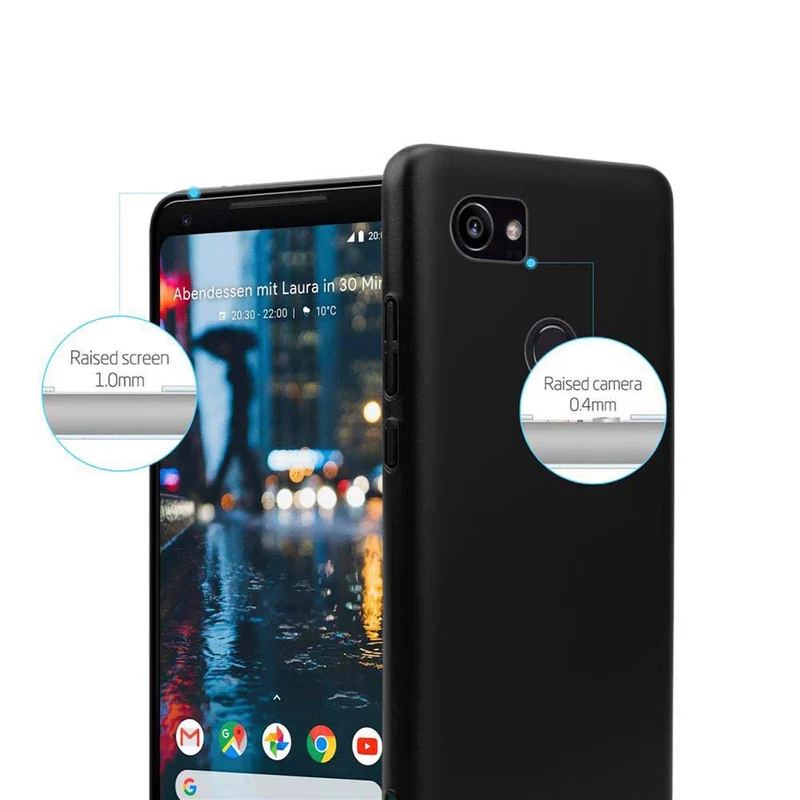 Cadorabo Hülle kompatibel mit Google PIXEL 2 XL Hard Case Schutzhülle in Metall Optik gegen Kratzer und Stöße