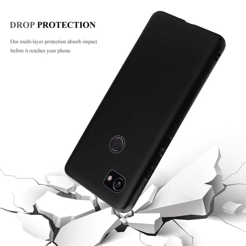Cadorabo Hülle kompatibel mit Google PIXEL 2 XL Hard Case Schutzhülle in Metall Optik gegen Kratzer und Stöße