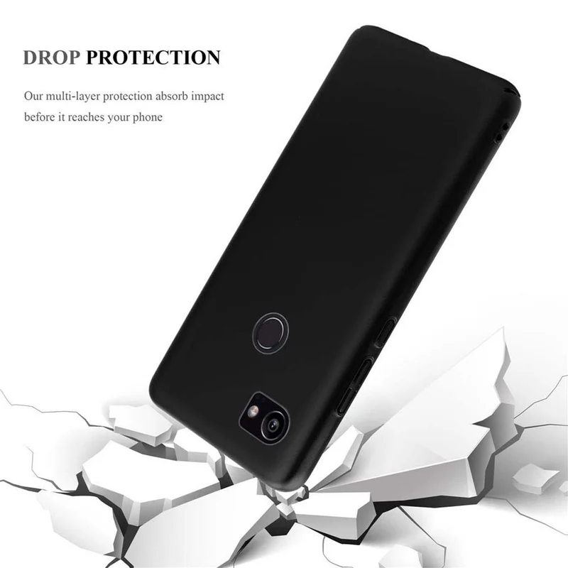 Cadorabo Hülle kompatibel mit Google PIXEL 2 XL Hard Case Schutzhülle in Metall Optik gegen Kratzer und Stöße