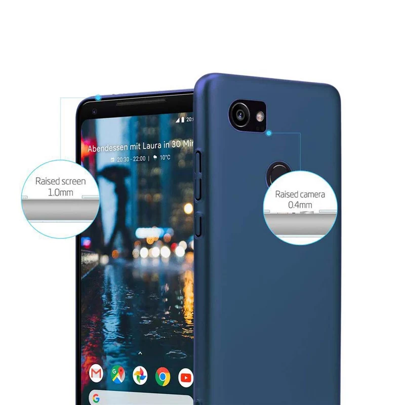 Cadorabo Hülle kompatibel mit Google PIXEL 2 XL Hard Case Schutzhülle in Metall Optik gegen Kratzer und Stöße