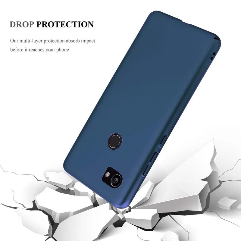 Cadorabo Hülle kompatibel mit Google PIXEL 2 XL Hard Case Schutzhülle in Metall Optik gegen Kratzer und Stöße