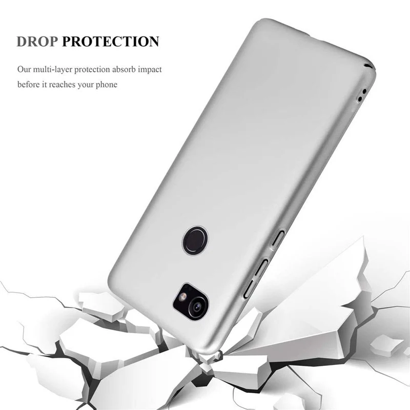 Cadorabo Hülle kompatibel mit Google PIXEL 2 XL Hard Case Schutzhülle in Metall Optik gegen Kratzer und Stöße