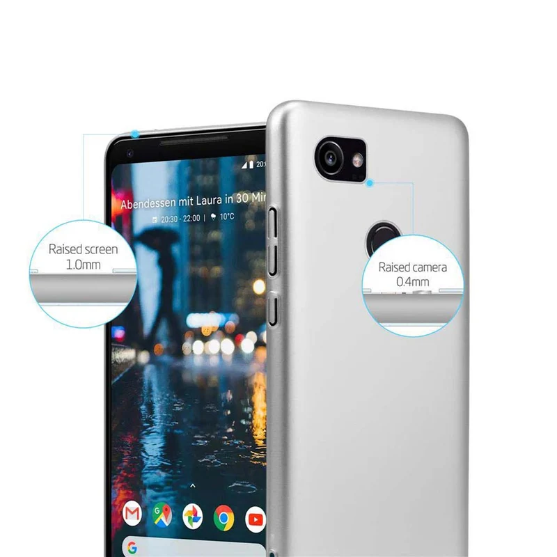 Cadorabo Hülle kompatibel mit Google PIXEL 2 XL Hard Case Schutzhülle in Metall Optik gegen Kratzer und Stöße