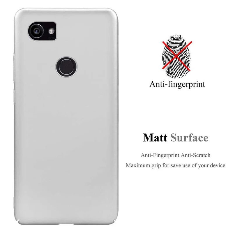 Cadorabo Hülle kompatibel mit Google PIXEL 2 XL Hard Case Schutzhülle in Metall Optik gegen Kratzer und Stöße
