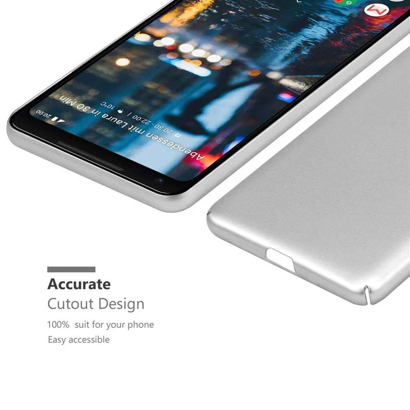 Cadorabo Hülle kompatibel mit Google PIXEL 2 XL Hard Case Schutzhülle in Metall Optik gegen Kratzer und Stöße