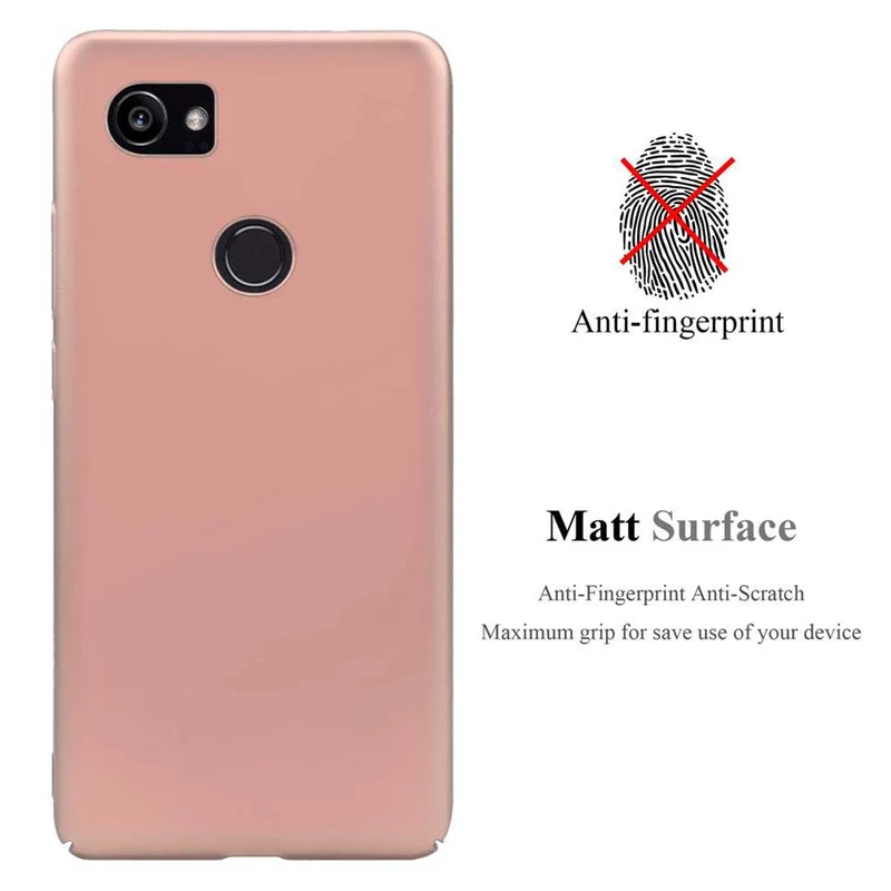 Cadorabo Hülle kompatibel mit Google PIXEL 2 XL Hard Case Schutzhülle in Metall Optik gegen Kratzer und Stöße