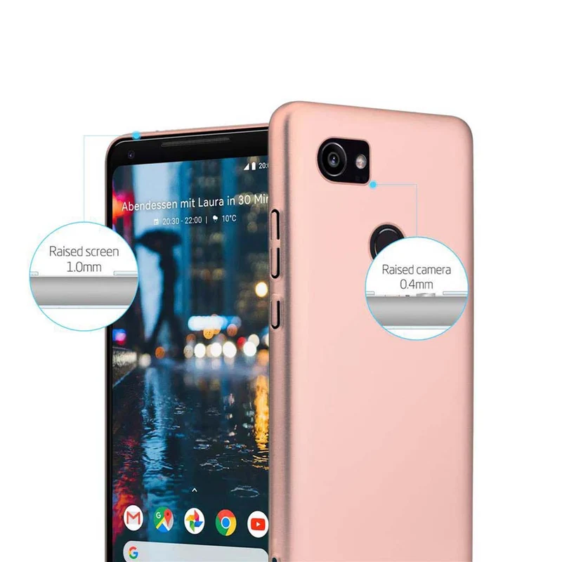 Cadorabo Hülle kompatibel mit Google PIXEL 2 XL Hard Case Schutzhülle in Metall Optik gegen Kratzer und Stöße