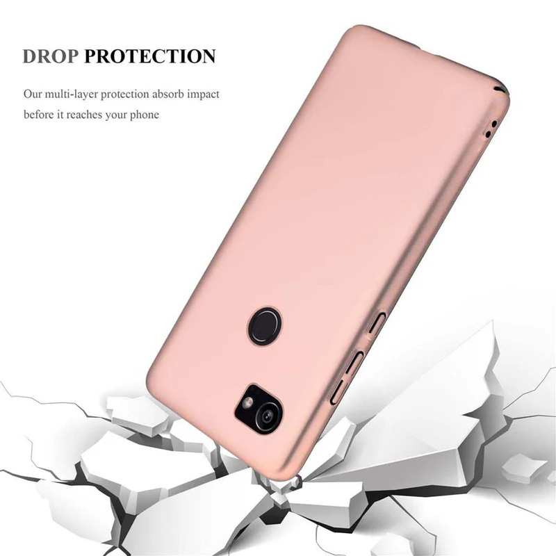 Cadorabo Hülle kompatibel mit Google PIXEL 2 XL Hard Case Schutzhülle in Metall Optik gegen Kratzer und Stöße