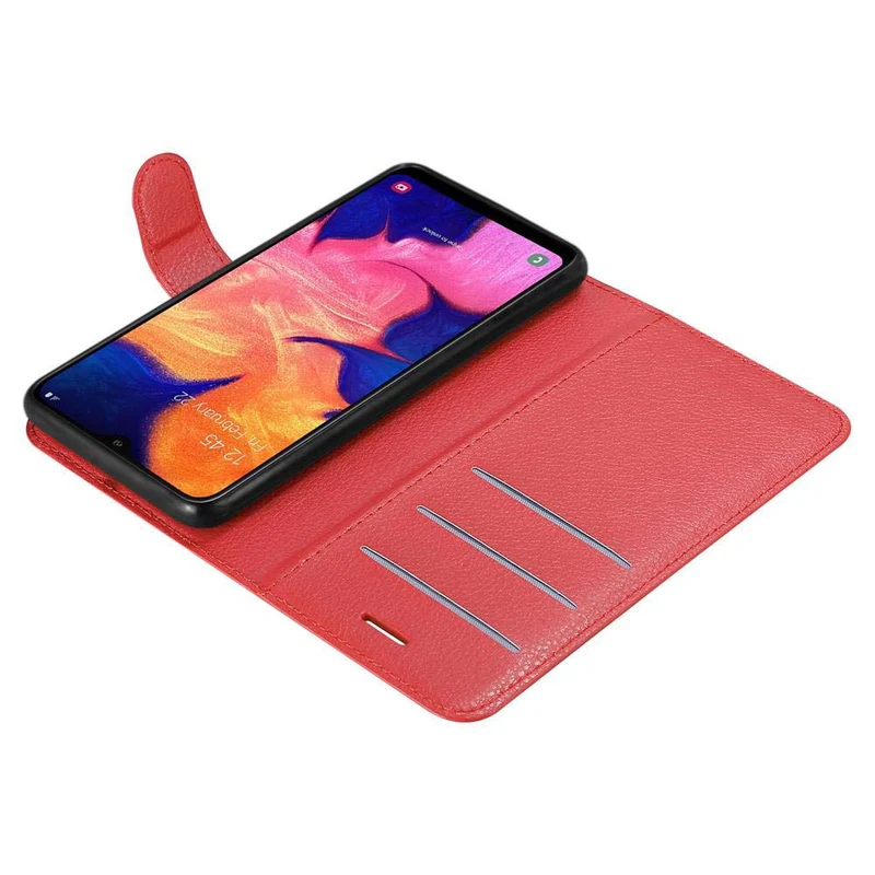 Cadorabo Hülle kompatibel mit Samsung Galaxy A10 / M10 Schutzhülle mit Magnetverschluss, Standfunktion und Kartenfach