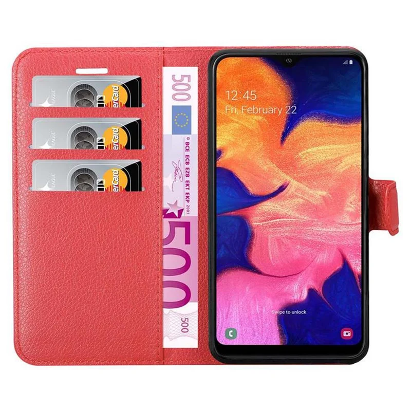 Cadorabo Hülle kompatibel mit Samsung Galaxy A10 / M10 Schutzhülle mit Magnetverschluss, Standfunktion und Kartenfach