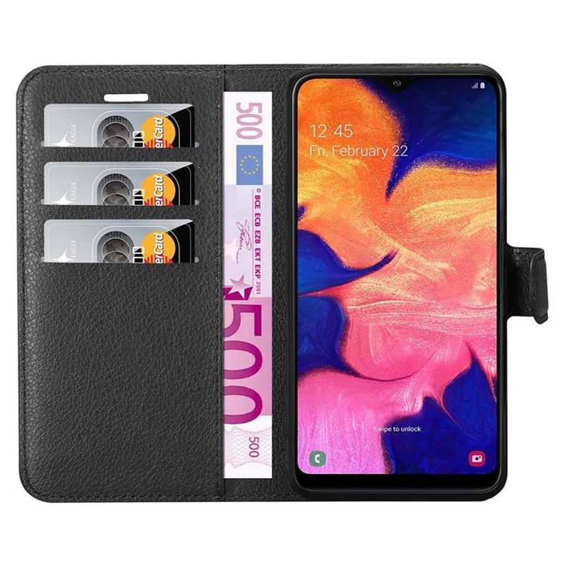 Cadorabo Hülle kompatibel mit Samsung Galaxy A10 / M10 Schutzhülle mit Magnetverschluss, Standfunktion und Kartenfach