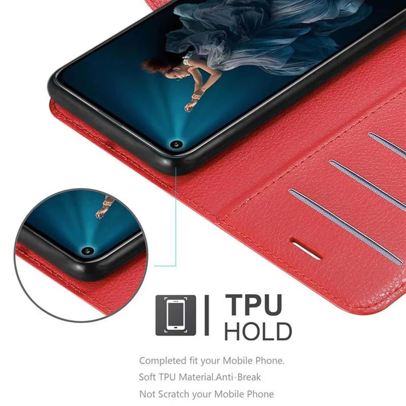 Cadorabo Hülle kompatibel mit Honor 20 PRO Schutzhülle mit Magnetverschluss, Standfunktion und Kartenfach