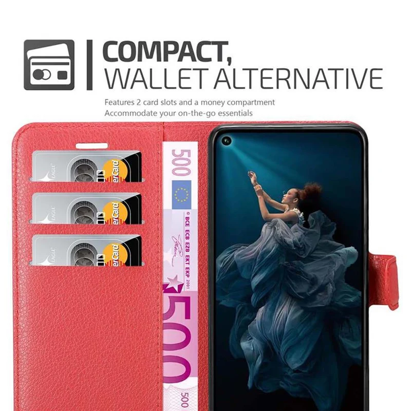 Cadorabo Hülle kompatibel mit Honor 20 PRO Schutzhülle mit Magnetverschluss, Standfunktion und Kartenfach
