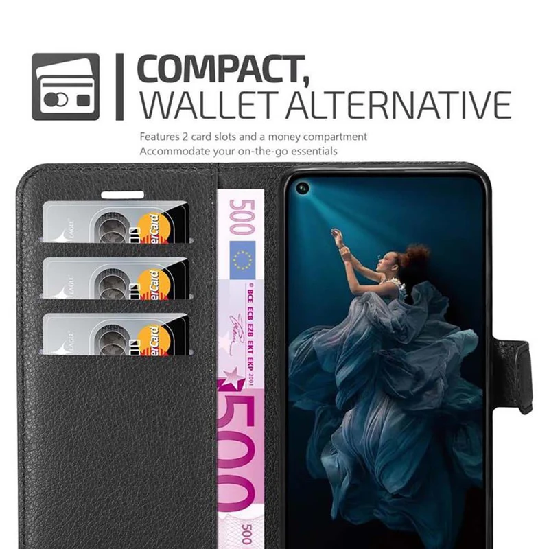 Cadorabo Hülle kompatibel mit Honor 20 PRO Schutzhülle mit Magnetverschluss, Standfunktion und Kartenfach