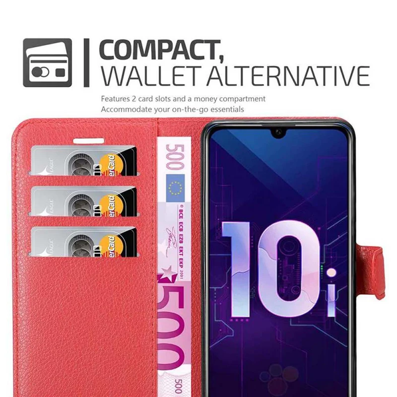 Cadorabo Hülle kompatibel mit Honor 10i / 20i / 20 LITE / Huawei Enjoy 9S Schutzhülle mit Magnetverschluss, Standfunktion und Kartenfach