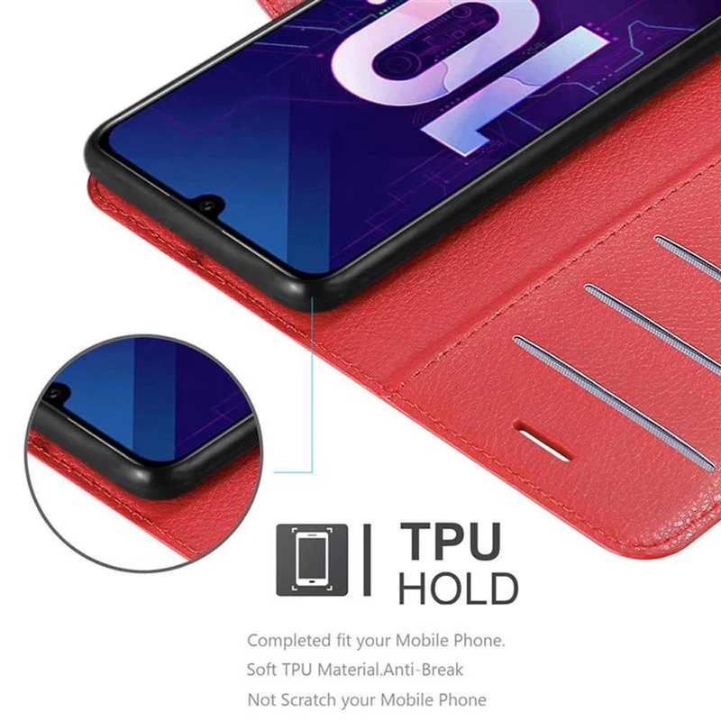 Cadorabo Hülle kompatibel mit Honor 10i / 20i / 20 LITE / Huawei Enjoy 9S Schutzhülle mit Magnetverschluss, Standfunktion und Kartenfach