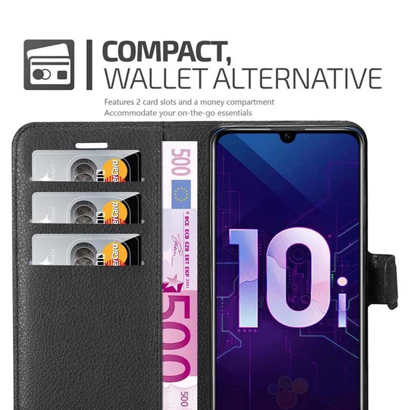 Cadorabo Hülle kompatibel mit Honor 10i / 20i / 20 LITE / Huawei Enjoy 9S Schutzhülle mit Magnetverschluss, Standfunktion und Kartenfach
