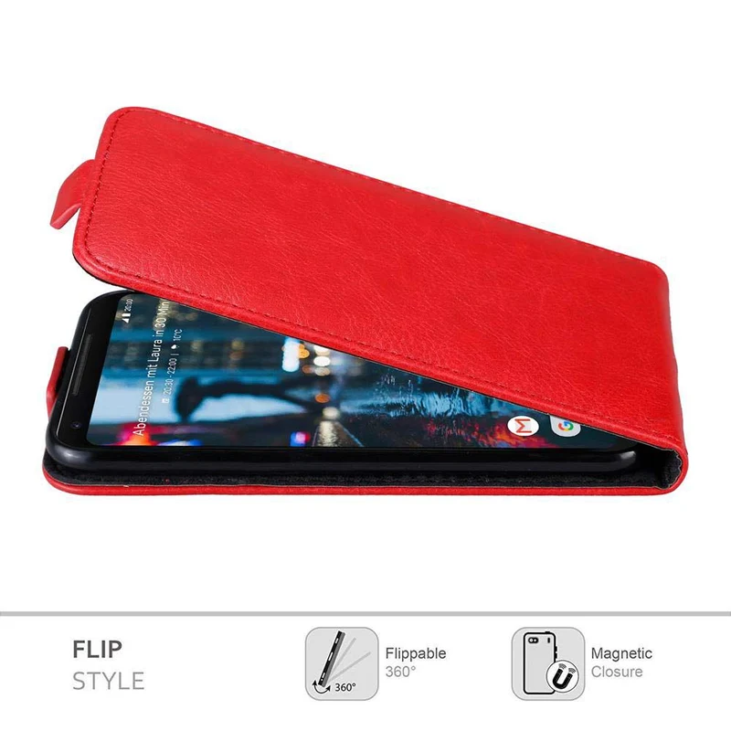Cadorabo Hülle kompatibel mit Google PIXEL 2 XL Schutzhülle im Flip Design mit Magnetverschluss