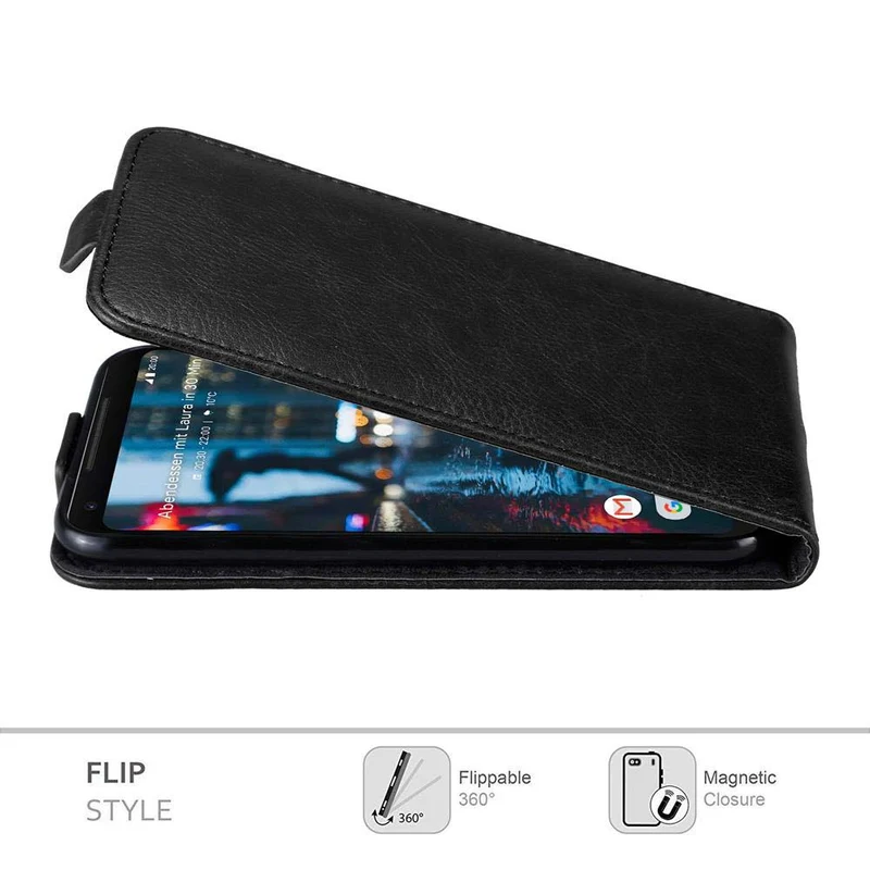 Cadorabo Hülle kompatibel mit Google PIXEL 2 XL Schutzhülle im Flip Design mit Magnetverschluss