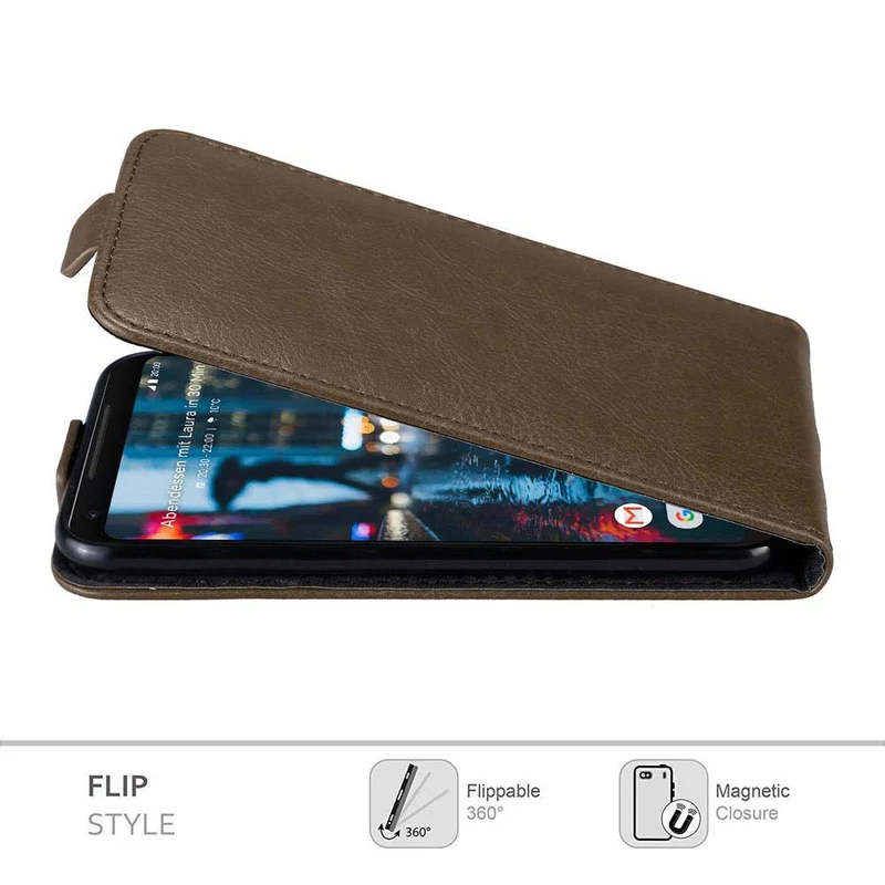 Cadorabo Hülle kompatibel mit Google PIXEL 2 XL Schutzhülle im Flip Design mit Magnetverschluss