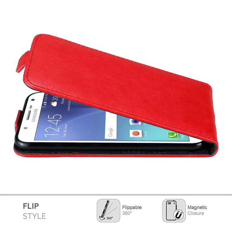 Cadorabo Hülle kompatibel mit Samsung Galaxy J7 2015 Schutzhülle im Flip Design mit Magnetverschluss