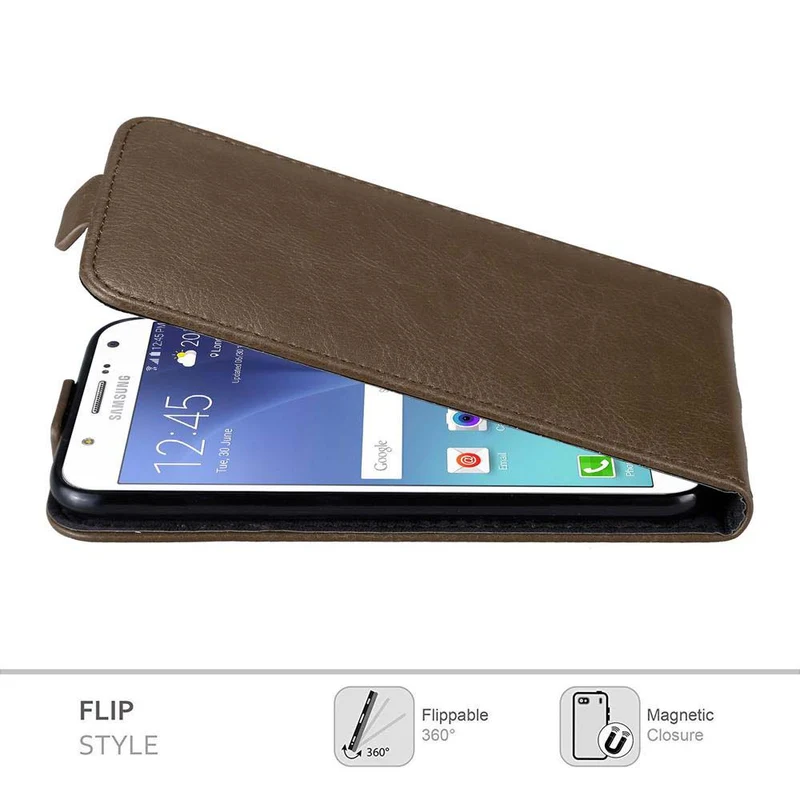 Cadorabo Hülle kompatibel mit Samsung Galaxy J7 2015 Schutzhülle im Flip Design mit Magnetverschluss